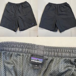 Grey Patagonia swim trunks. Size small. 3 pockets. Drawstring. Inner lining